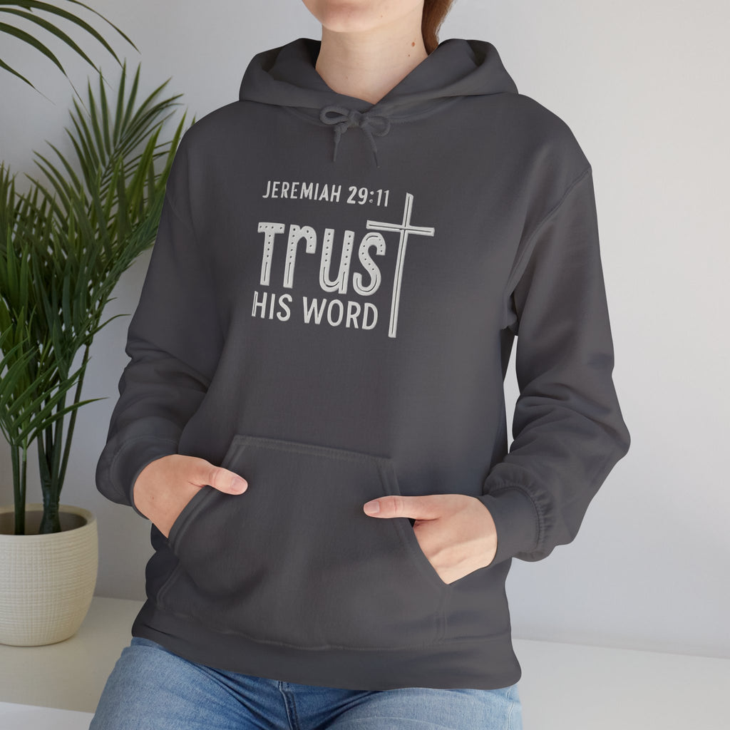 Trust His Words Hoodie – Unisex Christian Faith Sweatshirt