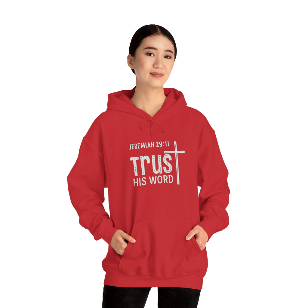 Trust His Words Hoodie – Unisex Christian Faith Sweatshirt