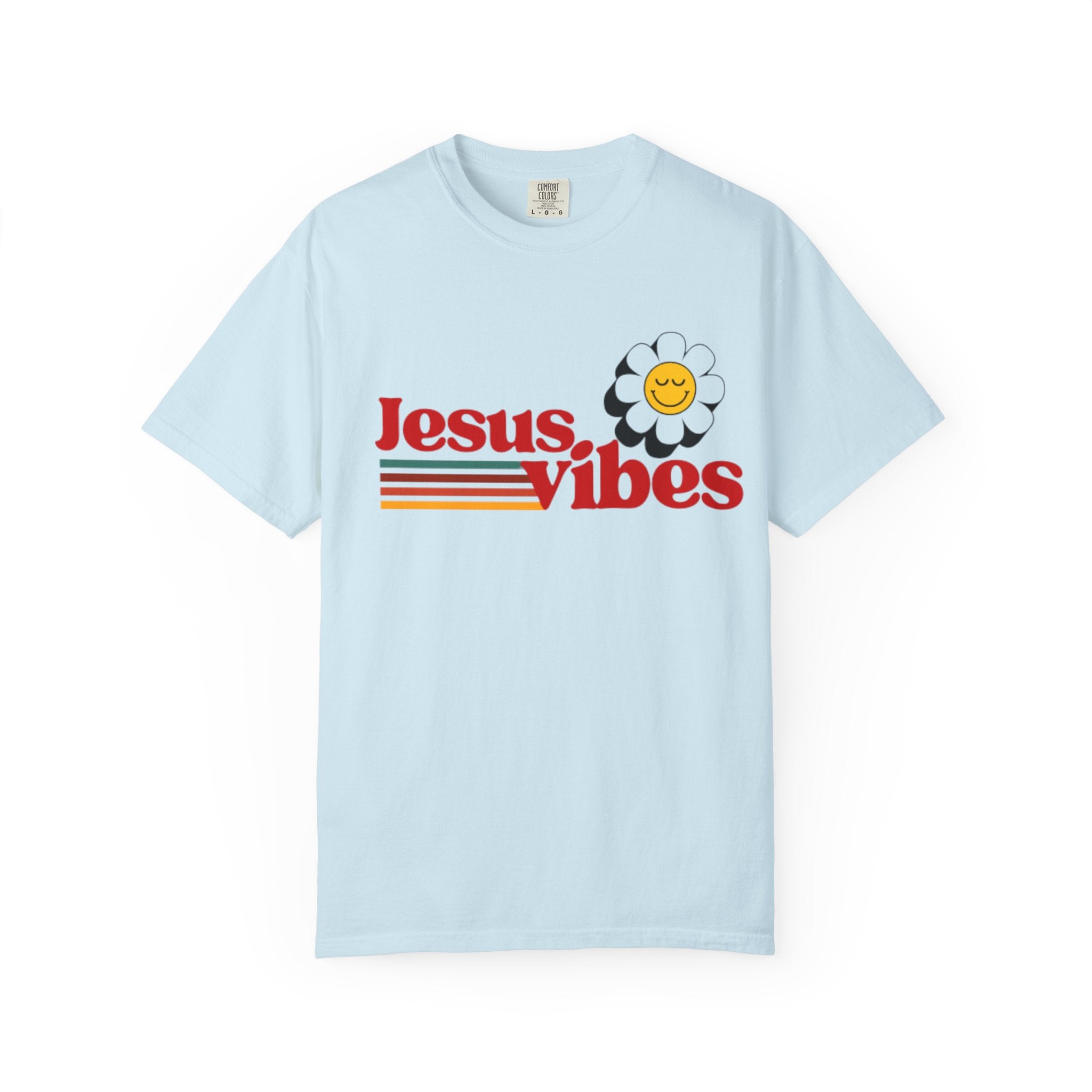 Jesus Vibes T-Shirt – Unisex Garment-Dyed Faith Tee, Christian Summer Shirt, Retro Humor Gift