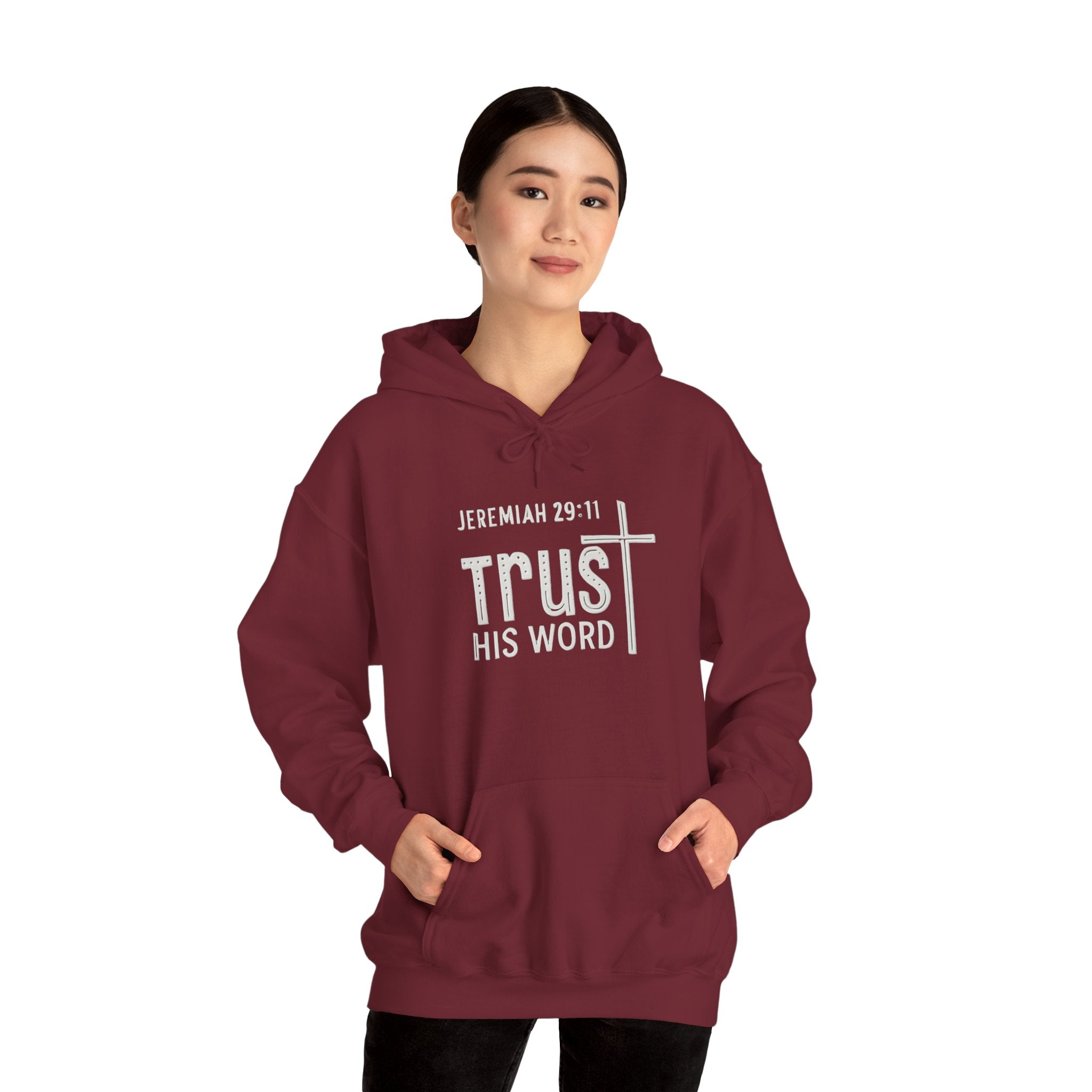 Trust His Words Hoodie – Unisex Christian Faith Sweatshirt