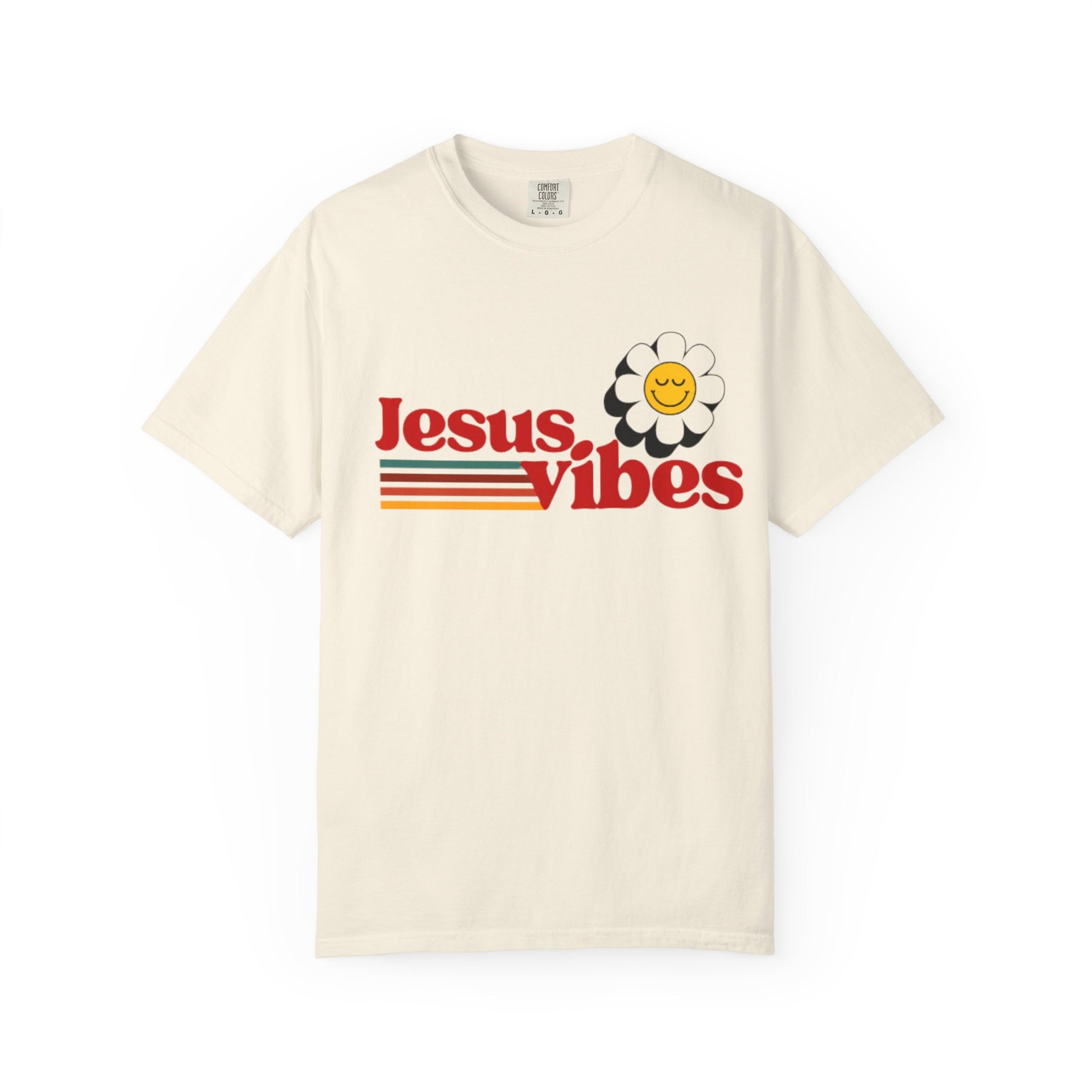 Jesus Vibes T-Shirt – Unisex Garment-Dyed Faith Tee, Christian Summer Shirt, Retro Humor Gift