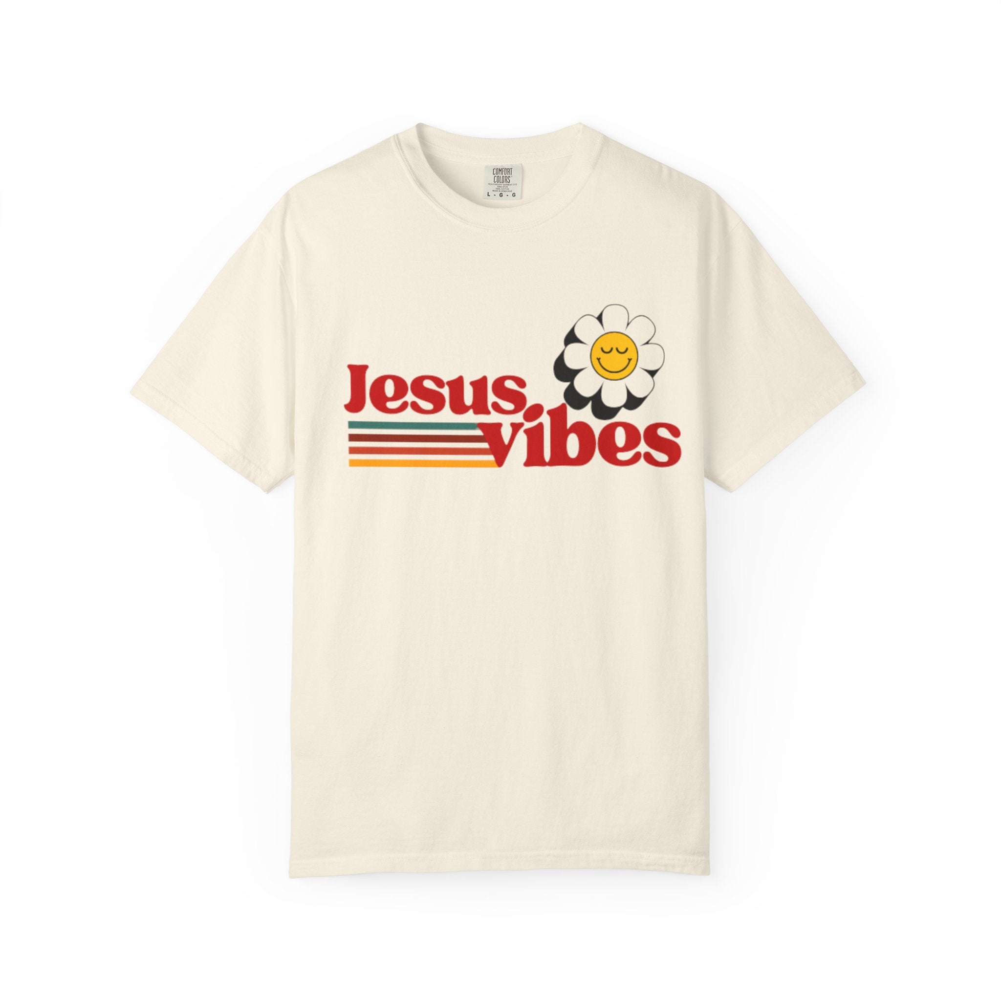Jesus Vibes T-Shirt – Unisex Garment-Dyed Faith Tee, Christian Summer Shirt, Retro Humor Gift
