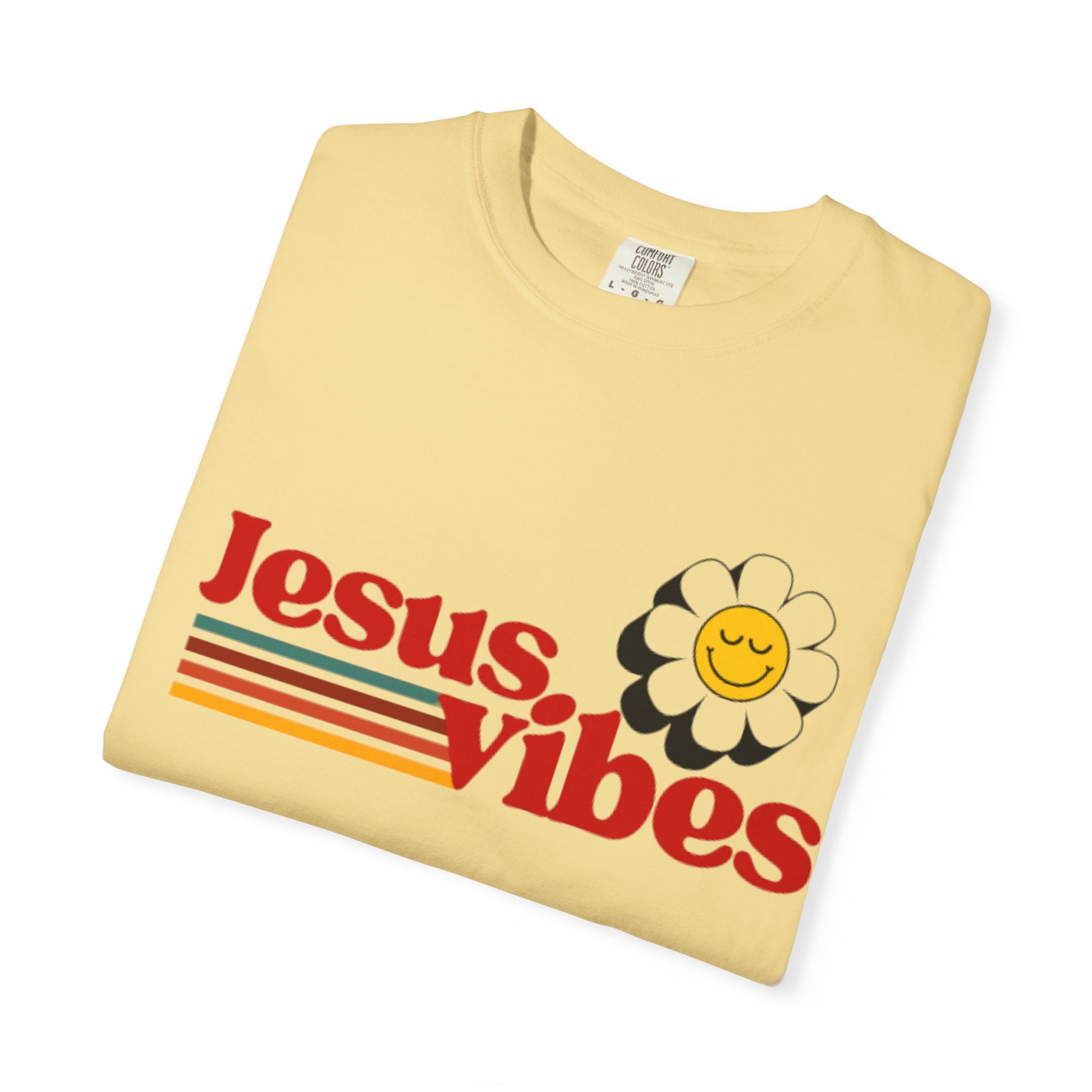 Jesus Vibes T-Shirt – Unisex Garment-Dyed Faith Tee, Christian Summer Shirt, Retro Humor Gift