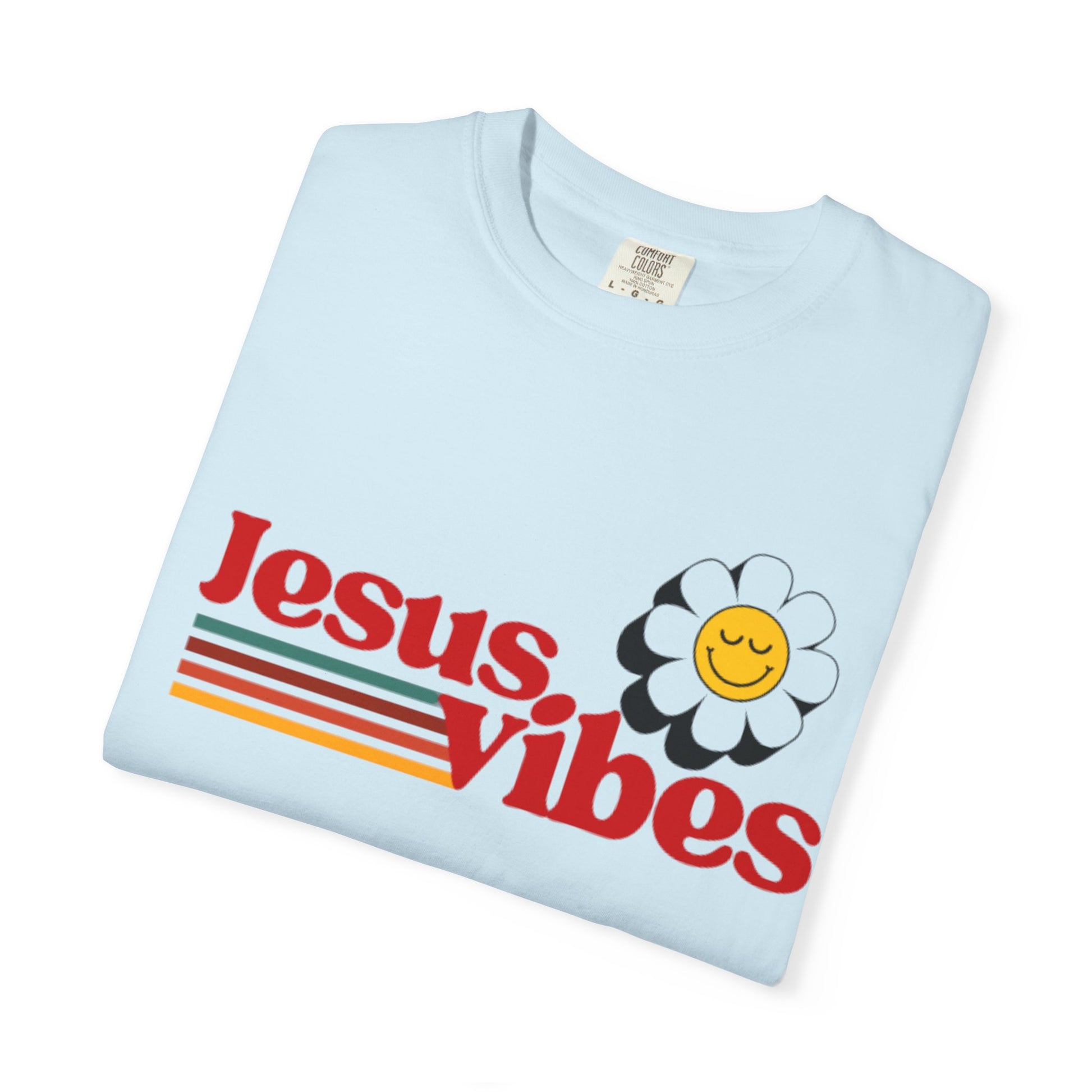 Jesus Vibes T-Shirt – Unisex Garment-Dyed Faith Tee, Christian Summer Shirt, Retro Humor Gift