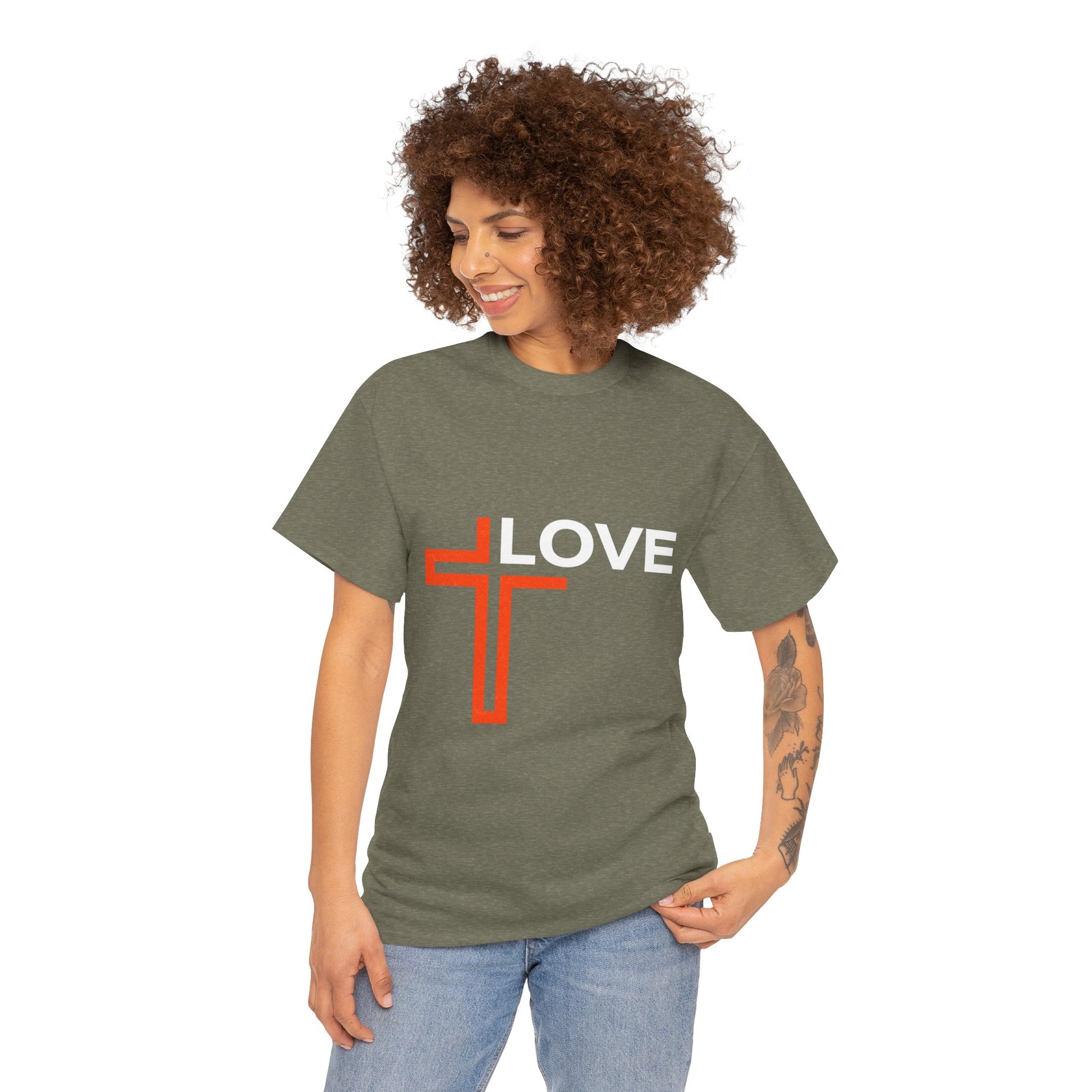 Love Unisex Heavy Cotton T-Shirt – Christian Faith Tee, Inspirational Apparel