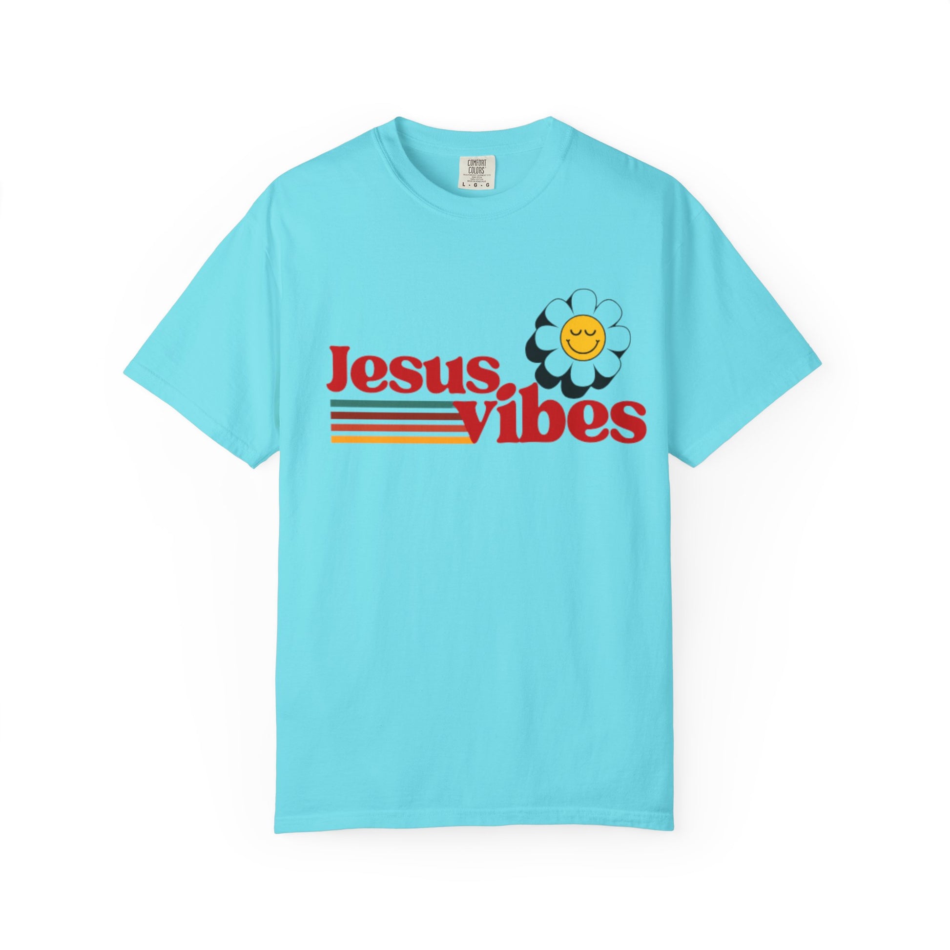 Jesus Vibes T-Shirt – Unisex Garment-Dyed Faith Tee, Christian Summer Shirt, Retro Humor Gift