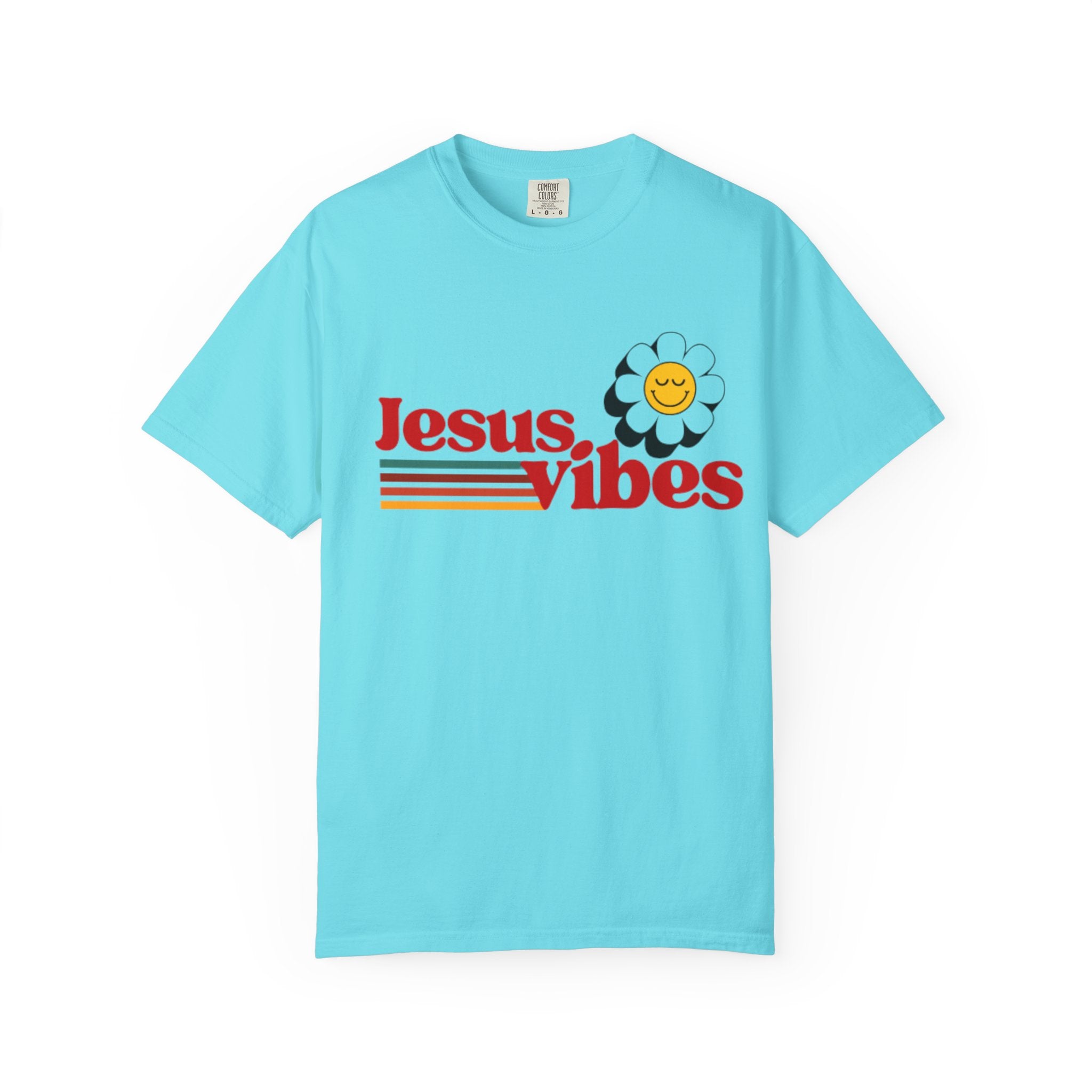 Jesus Vibes T-Shirt – Unisex Garment-Dyed Faith Tee, Christian Summer Shirt, Retro Humor Gift