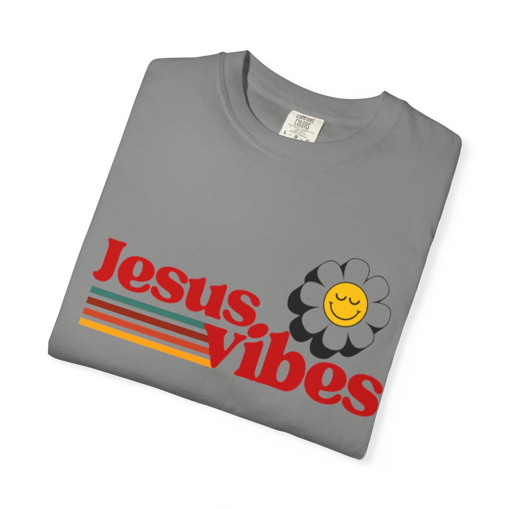 Jesus Vibes T-Shirt – Unisex Garment-Dyed Faith Tee, Christian Summer Shirt, Retro Humor Gift