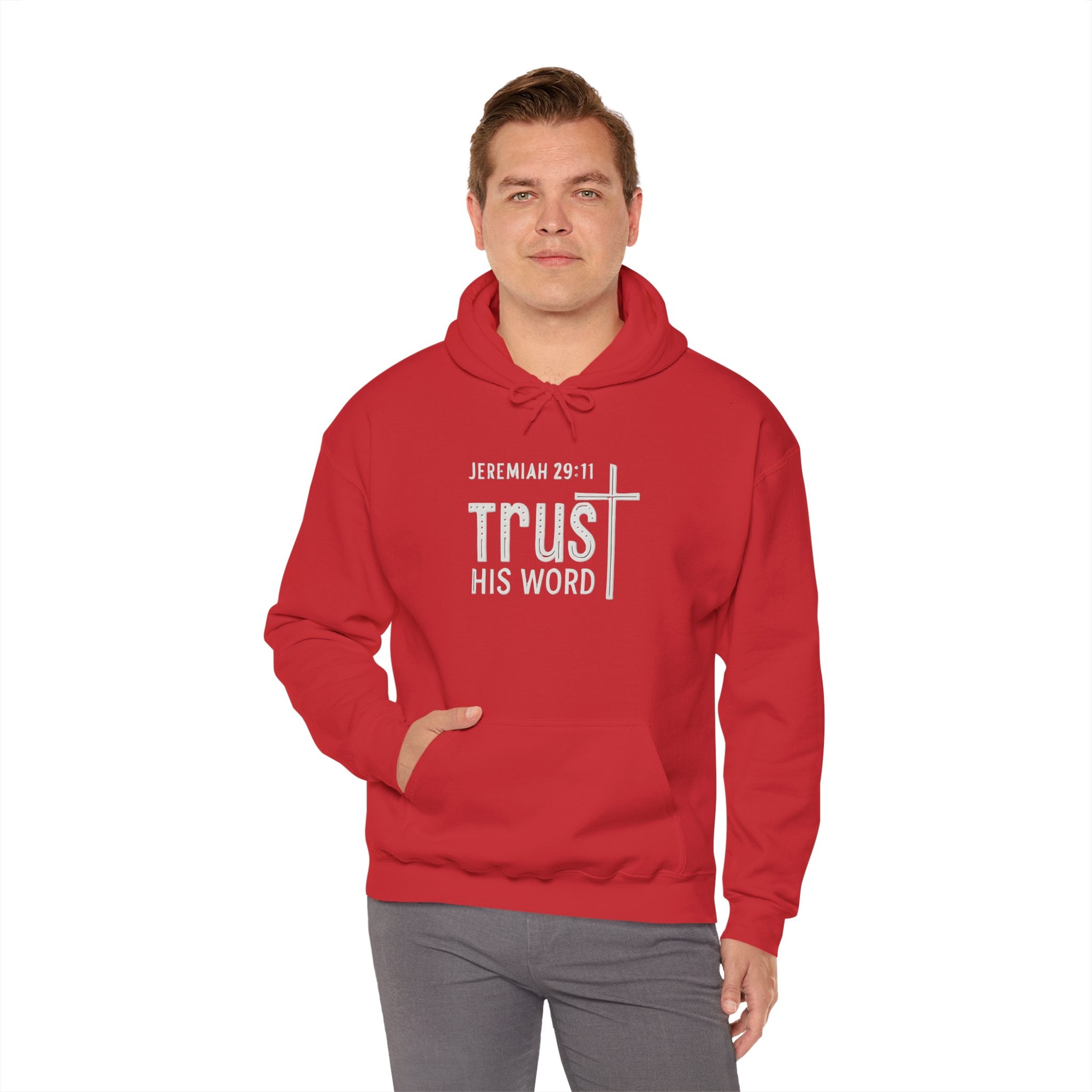 Trust His Words Hoodie – Unisex Christian Faith Sweatshirt