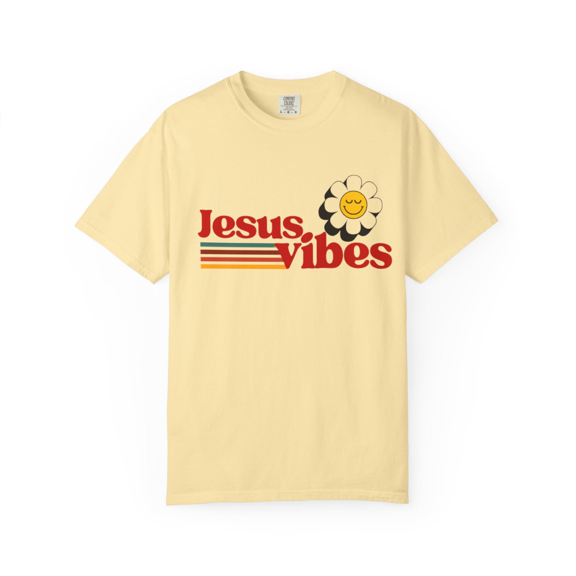 Jesus Vibes T-Shirt – Unisex Garment-Dyed Faith Tee, Christian Summer Shirt, Retro Humor Gift