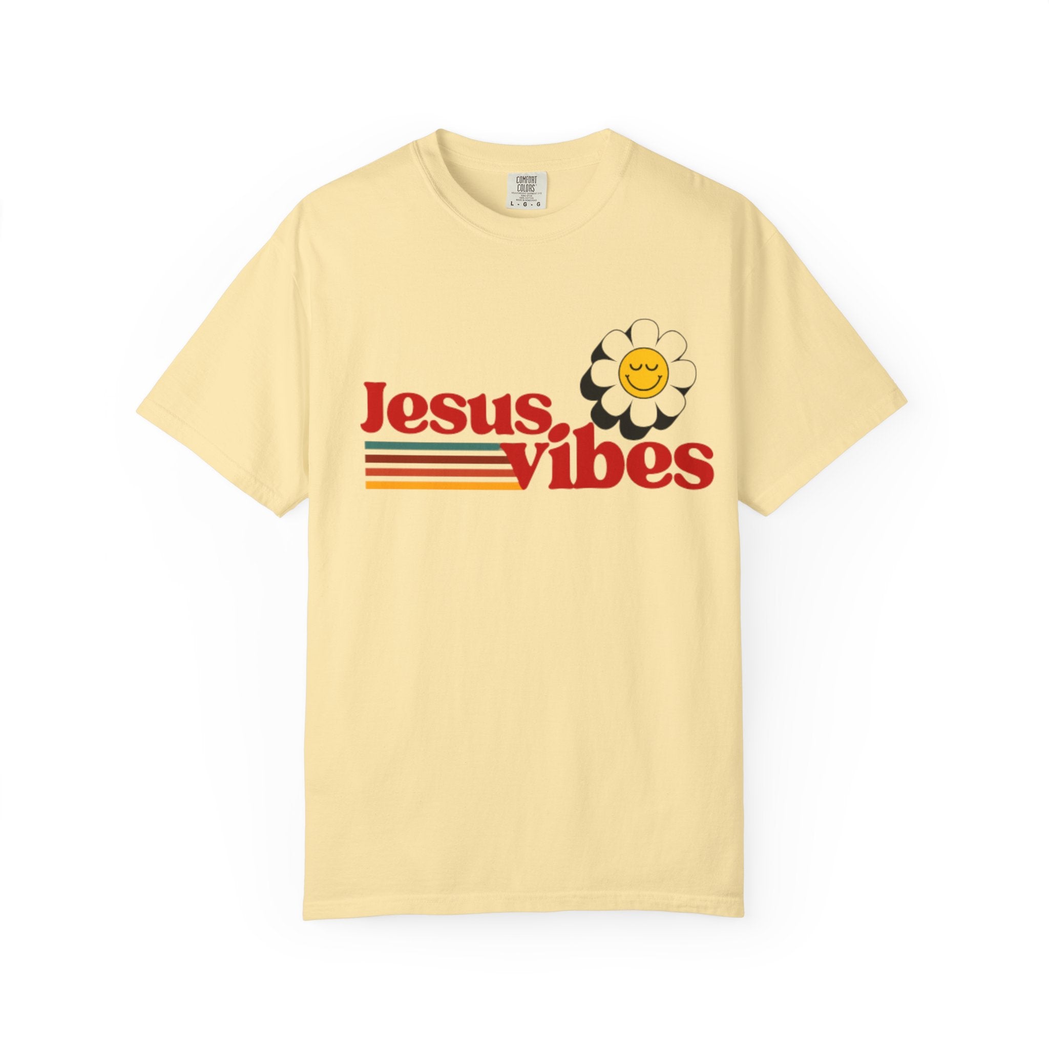 Jesus Vibes T-Shirt – Unisex Garment-Dyed Faith Tee, Christian Summer Shirt, Retro Humor Gift