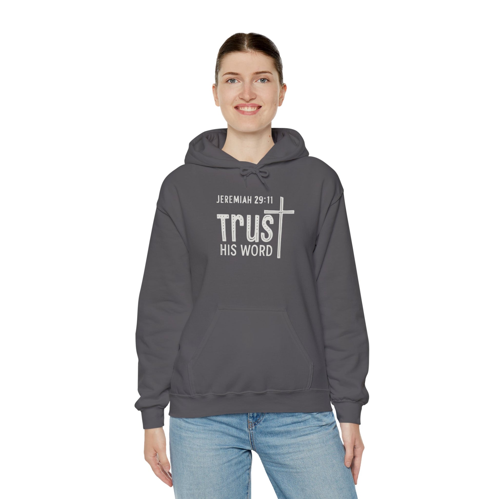 Trust His Words Hoodie – Unisex Christian Faith Sweatshirt