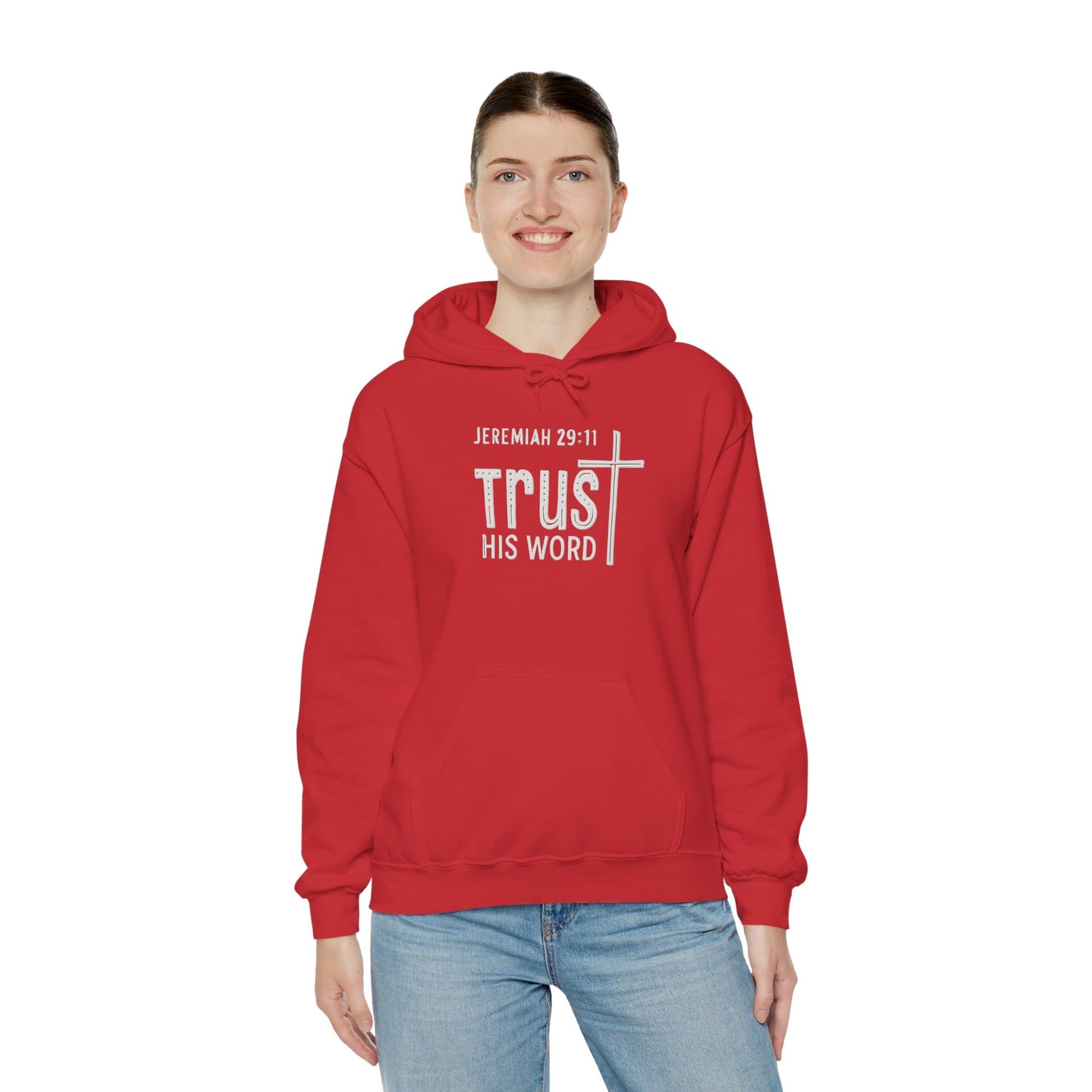 Trust His Words Hoodie – Unisex Christian Faith Sweatshirt