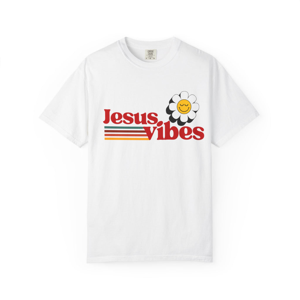 Jesus Vibes T-Shirt – Unisex Garment-Dyed Faith Tee, Christian Summer Shirt, Retro Humor Gift