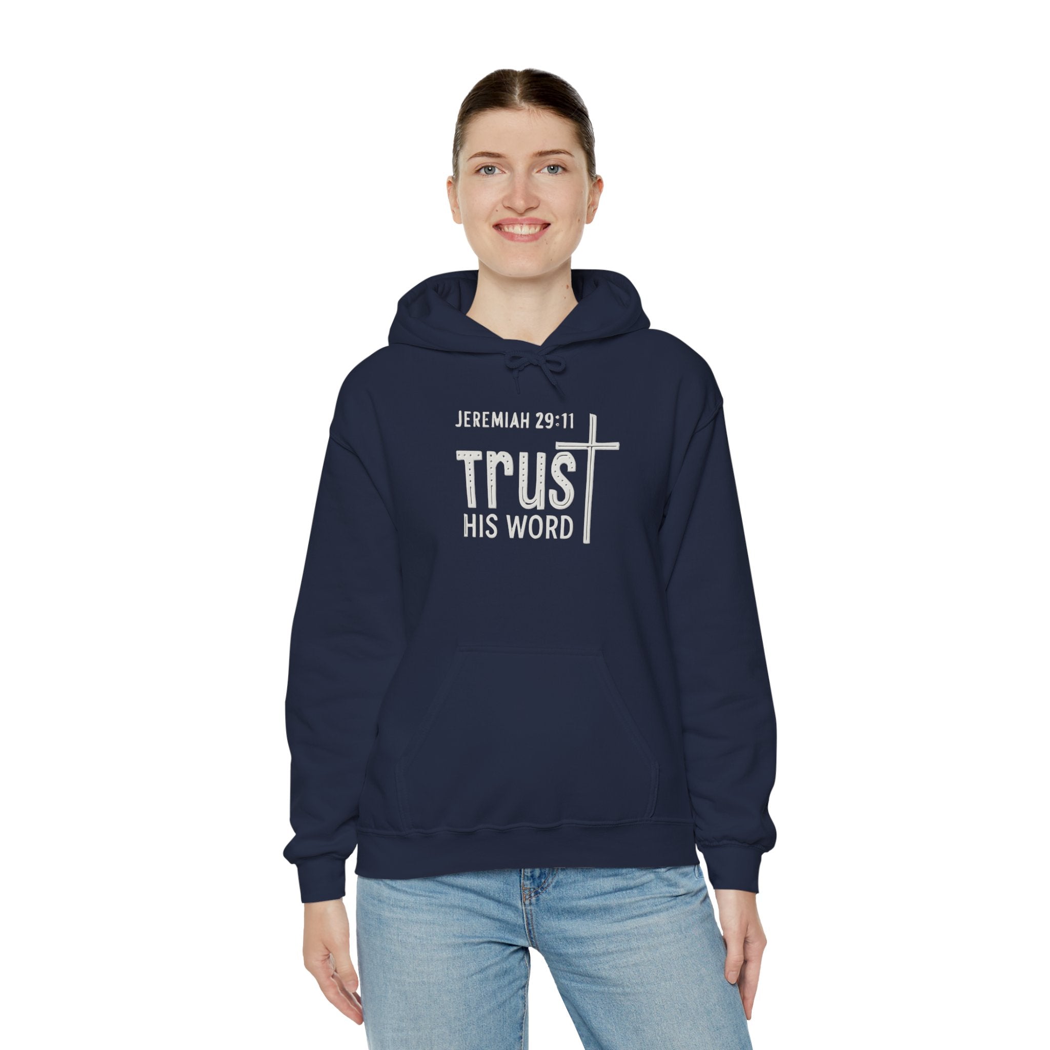 Trust His Words Hoodie – Unisex Christian Faith Sweatshirt