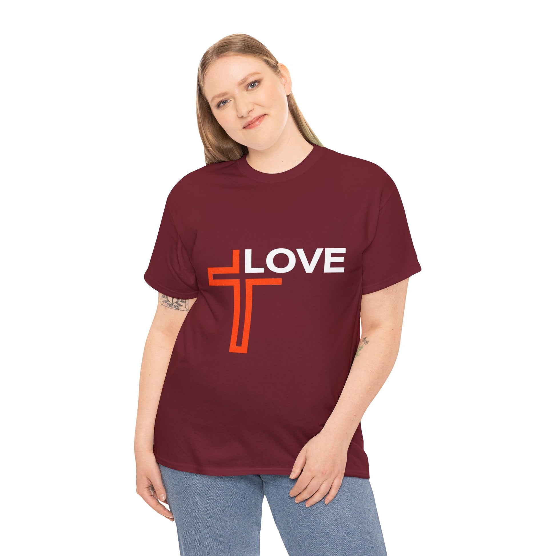 Love Unisex Heavy Cotton T-Shirt – Christian Faith Tee, Inspirational Apparel