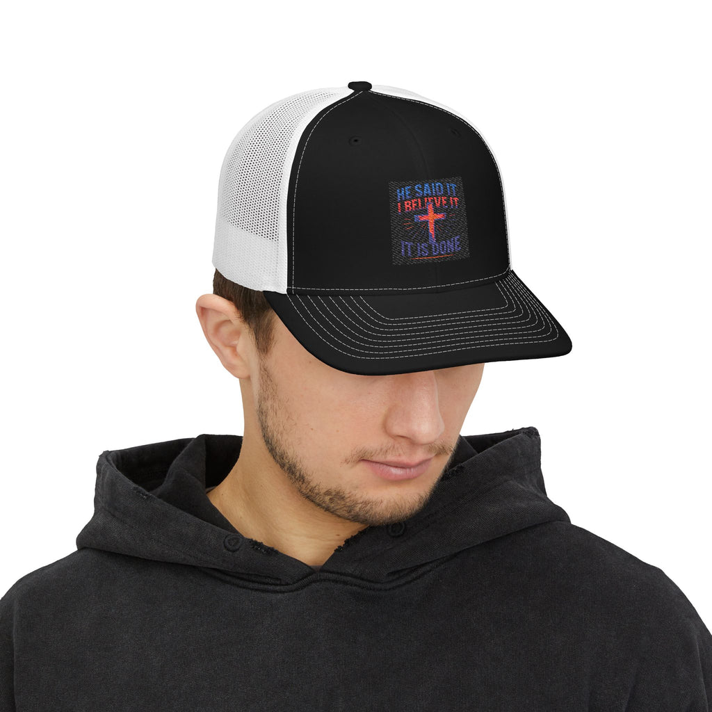 He Said It Embroidered Snapback Trucker Cap