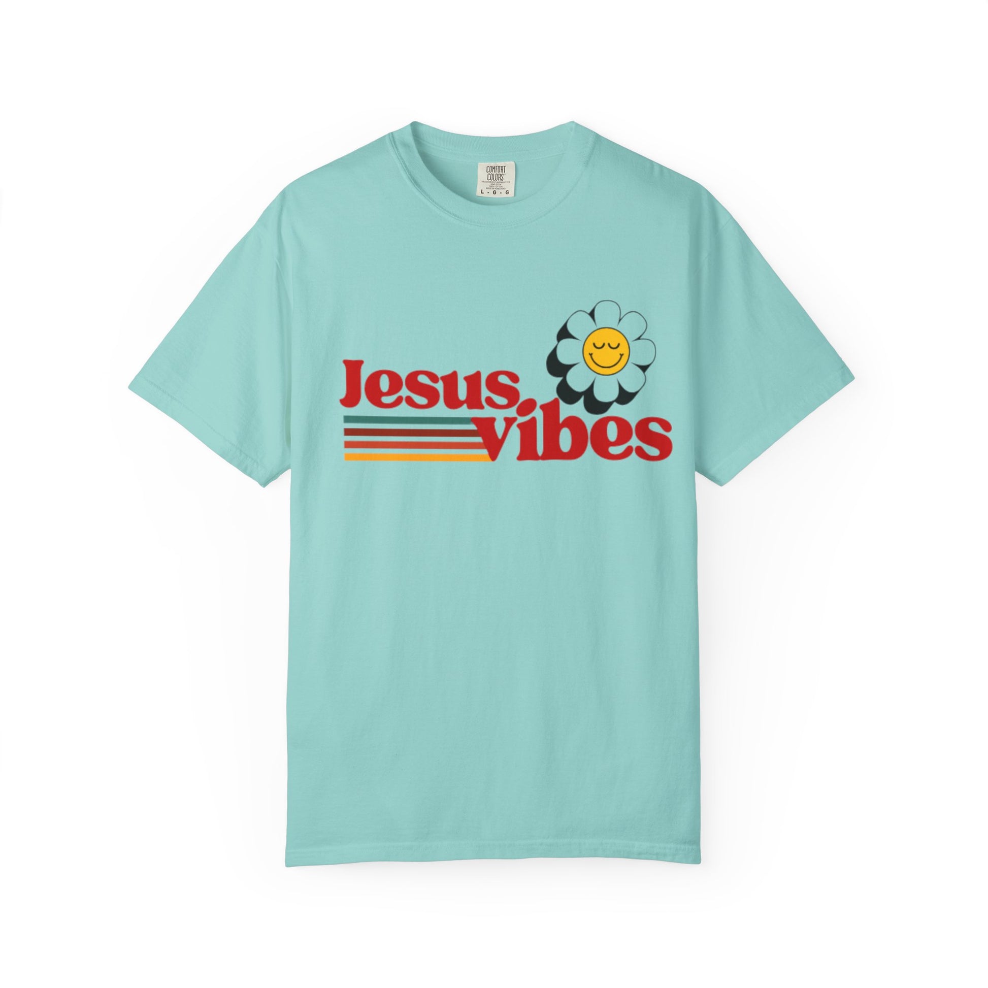 Jesus Vibes T-Shirt – Unisex Garment-Dyed Faith Tee, Christian Summer Shirt, Retro Humor Gift