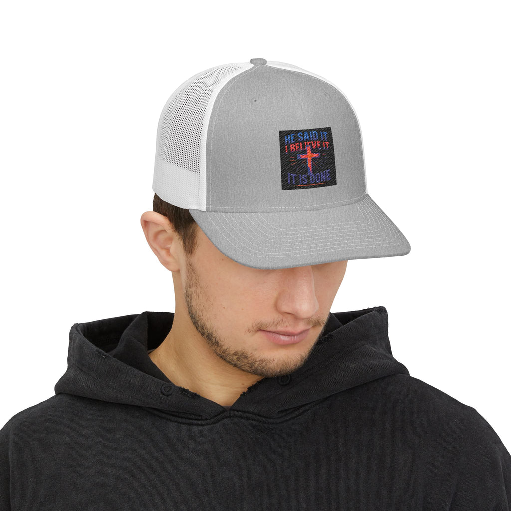 He Said It Embroidered Snapback Trucker Cap