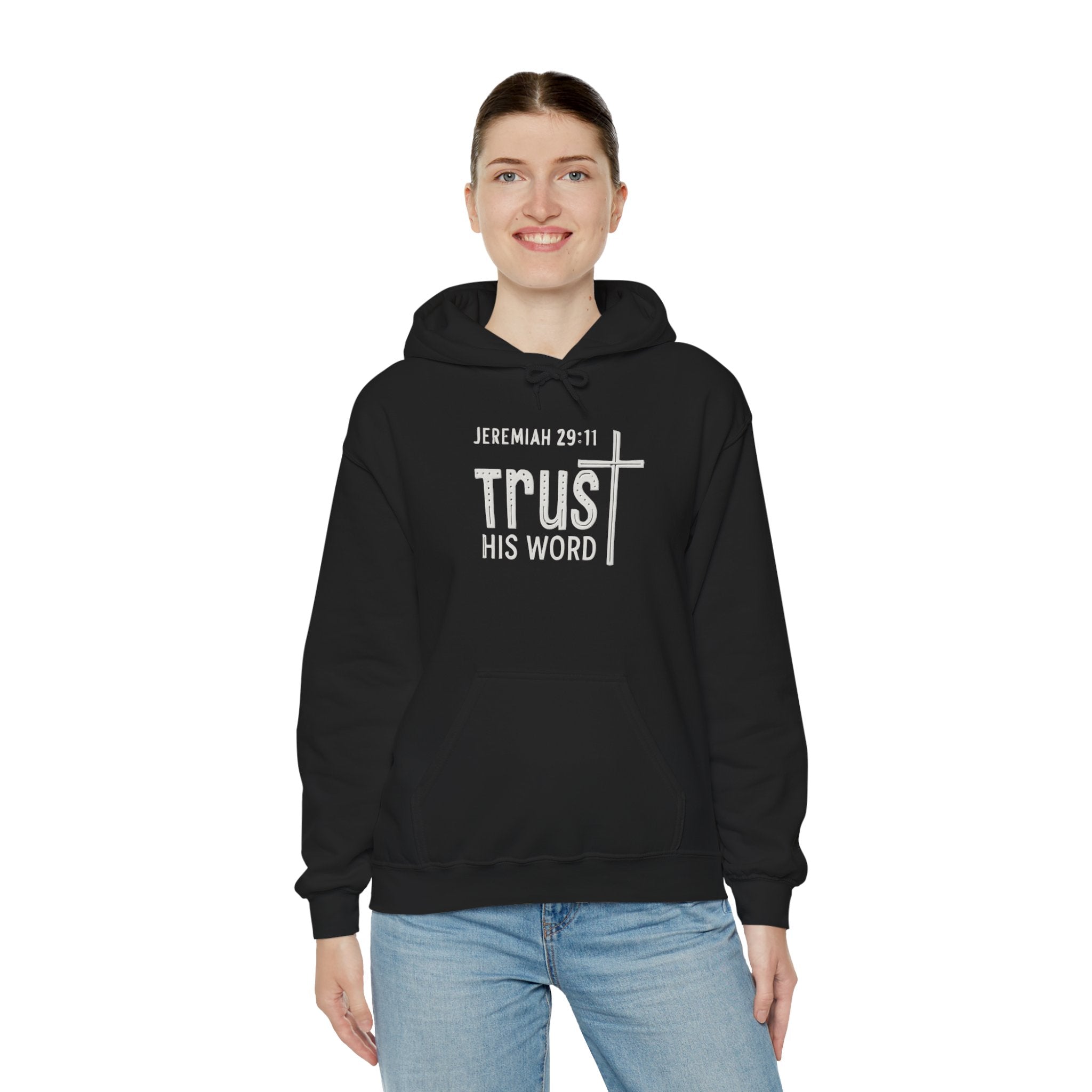 Trust His Words Hoodie – Unisex Christian Faith Sweatshirt