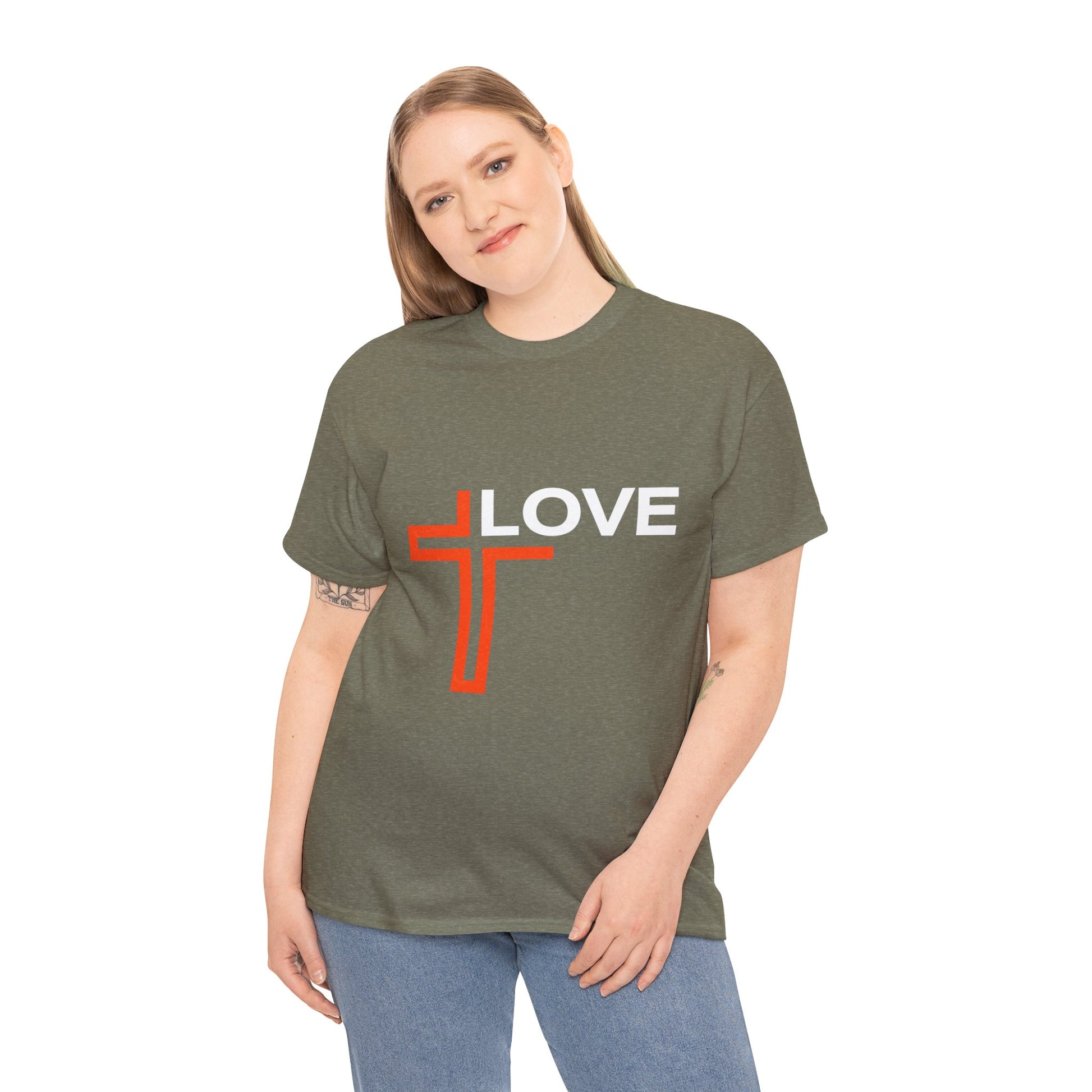 Love Unisex Heavy Cotton T-Shirt – Christian Faith Tee, Inspirational Apparel