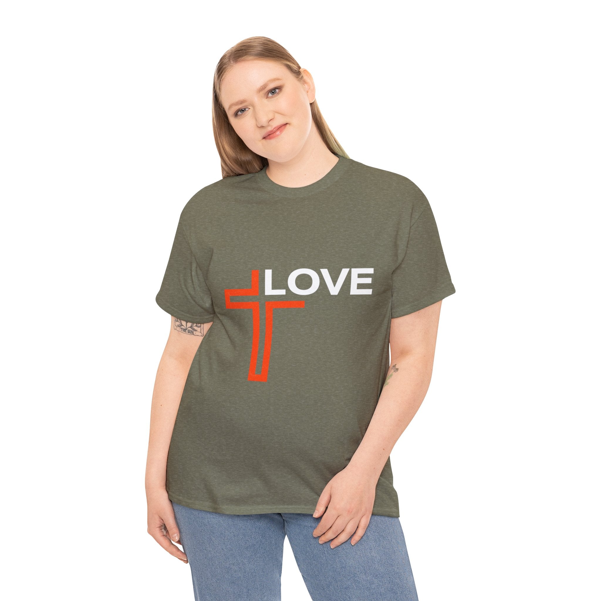 Love Unisex Heavy Cotton T-Shirt – Christian Faith Tee, Inspirational Apparel