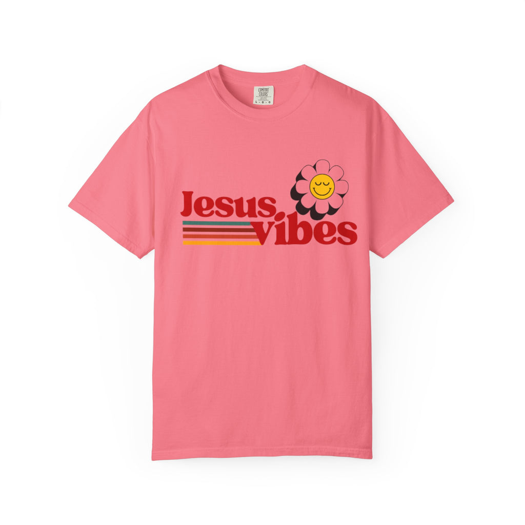 Jesus Vibes T-Shirt – Unisex Garment-Dyed Faith Tee, Christian Summer Shirt, Retro Humor Gift