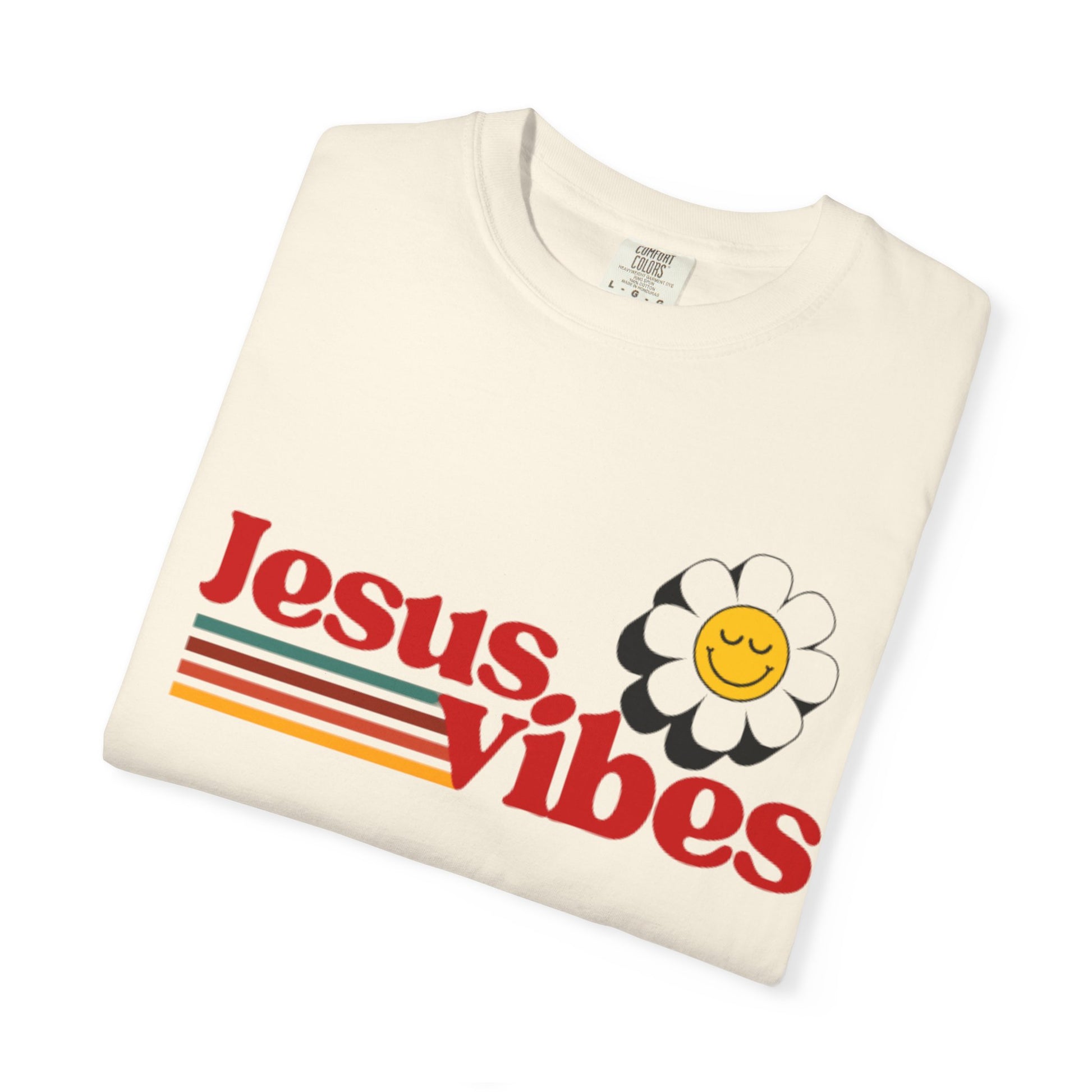Jesus Vibes T-Shirt – Unisex Garment-Dyed Faith Tee, Christian Summer Shirt, Retro Humor Gift