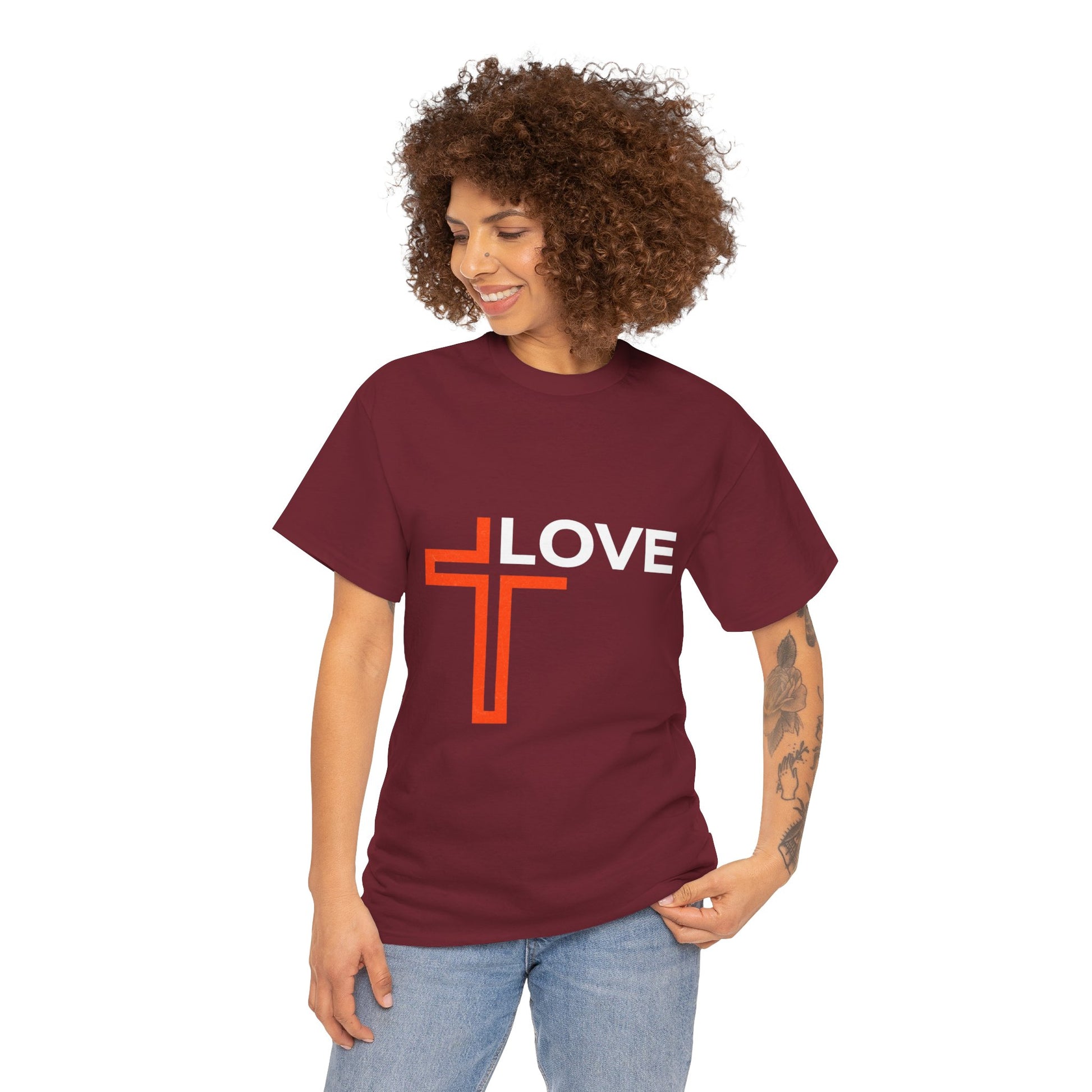 Love Unisex Heavy Cotton T-Shirt – Christian Faith Tee, Inspirational Apparel