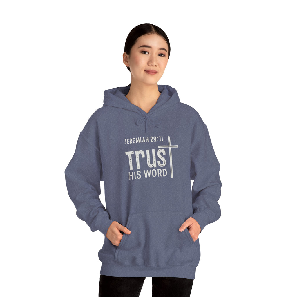 Trust His Words Hoodie – Unisex Christian Faith Sweatshirt