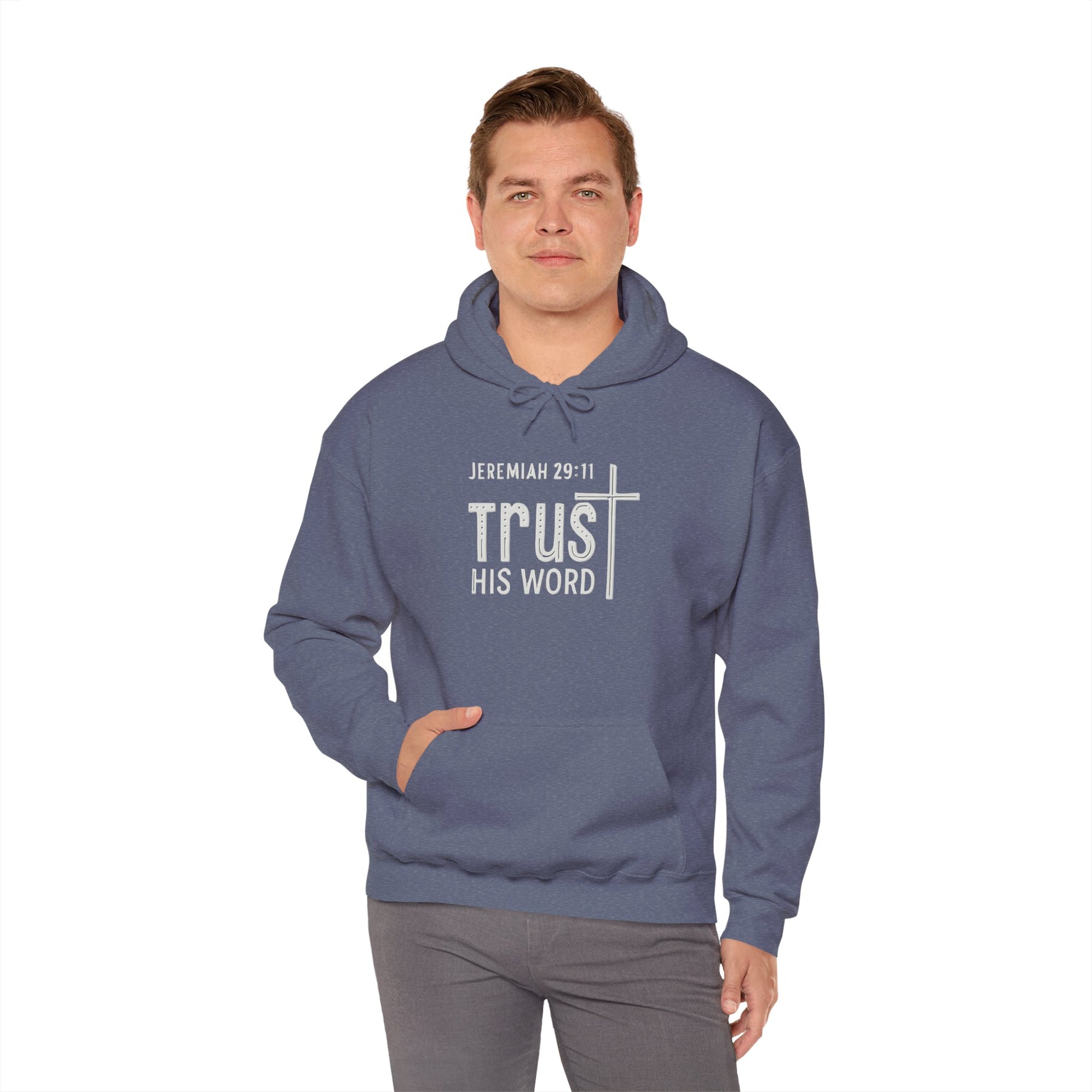 Trust His Words Hoodie – Unisex Christian Faith Sweatshirt