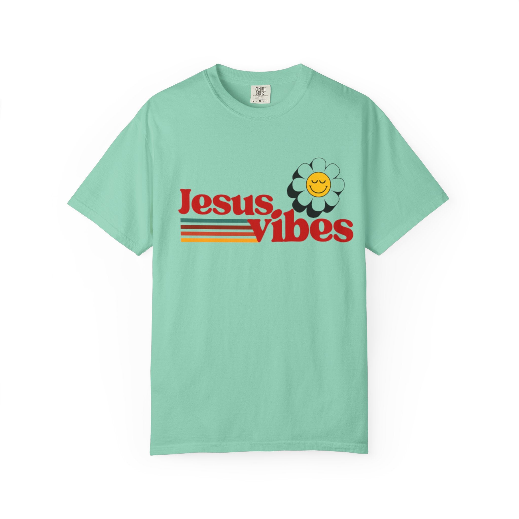 Jesus Vibes T-Shirt – Unisex Garment-Dyed Faith Tee, Christian Summer Shirt, Retro Humor Gift