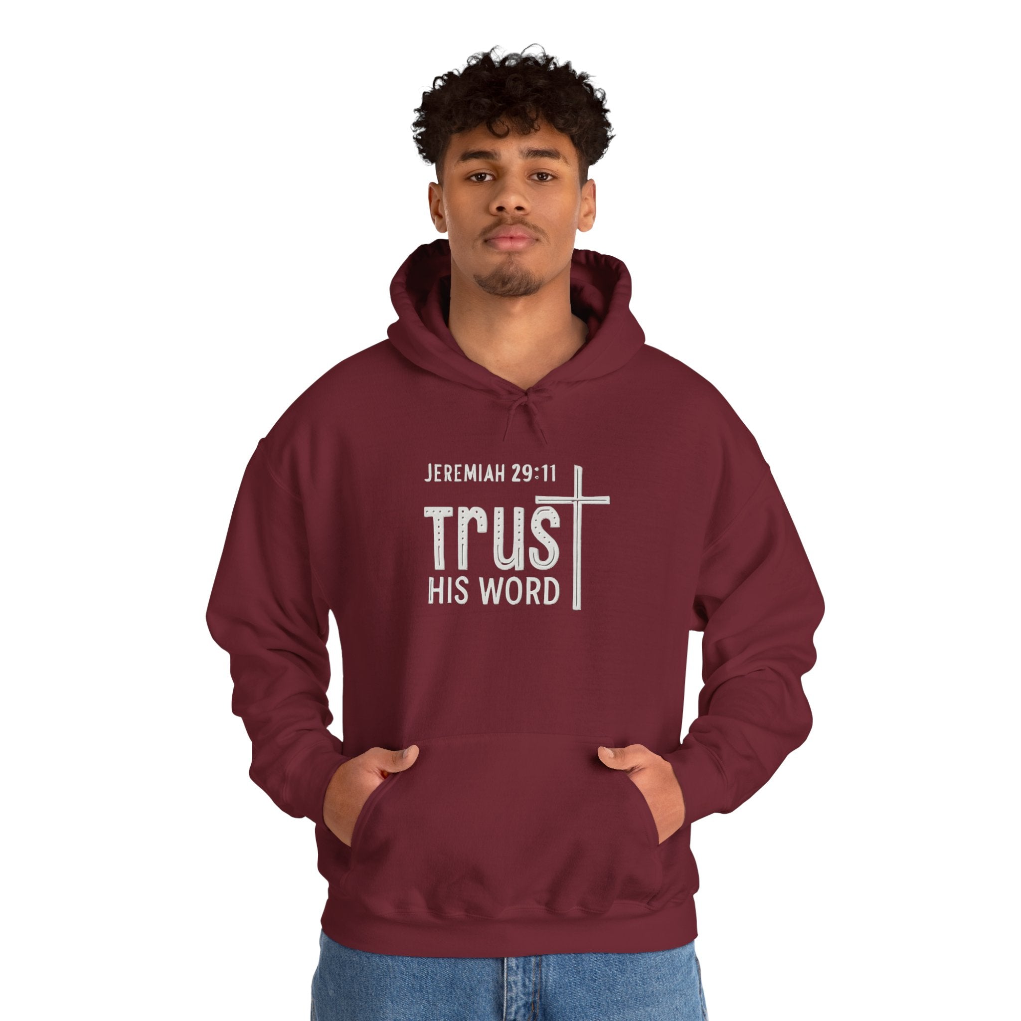 Trust His Words Hoodie – Unisex Christian Faith Sweatshirt