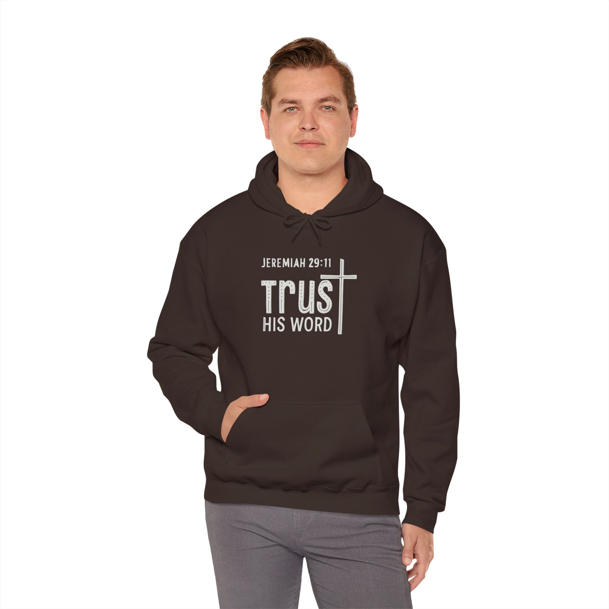 Trust His Words Hoodie – Unisex Christian Faith Sweatshirt