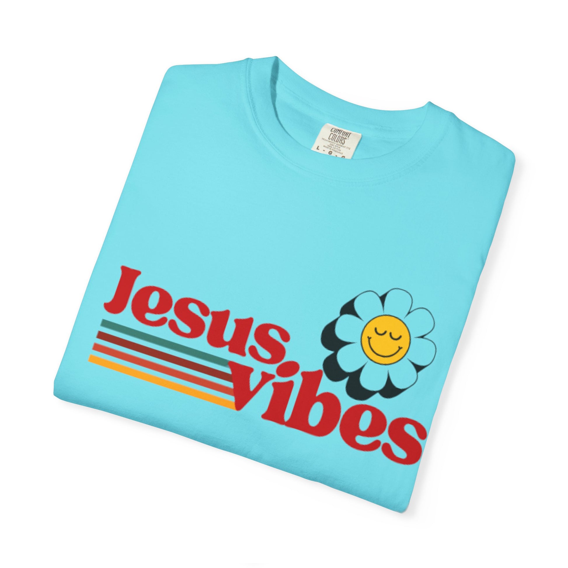 Jesus Vibes T-Shirt – Unisex Garment-Dyed Faith Tee, Christian Summer Shirt, Retro Humor Gift
