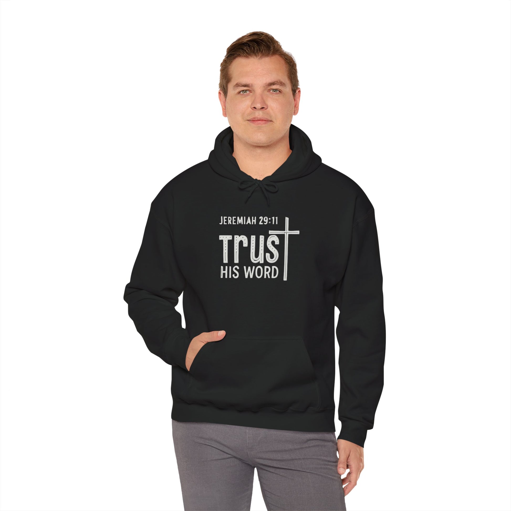 Trust His Words Hoodie – Unisex Christian Faith Sweatshirt