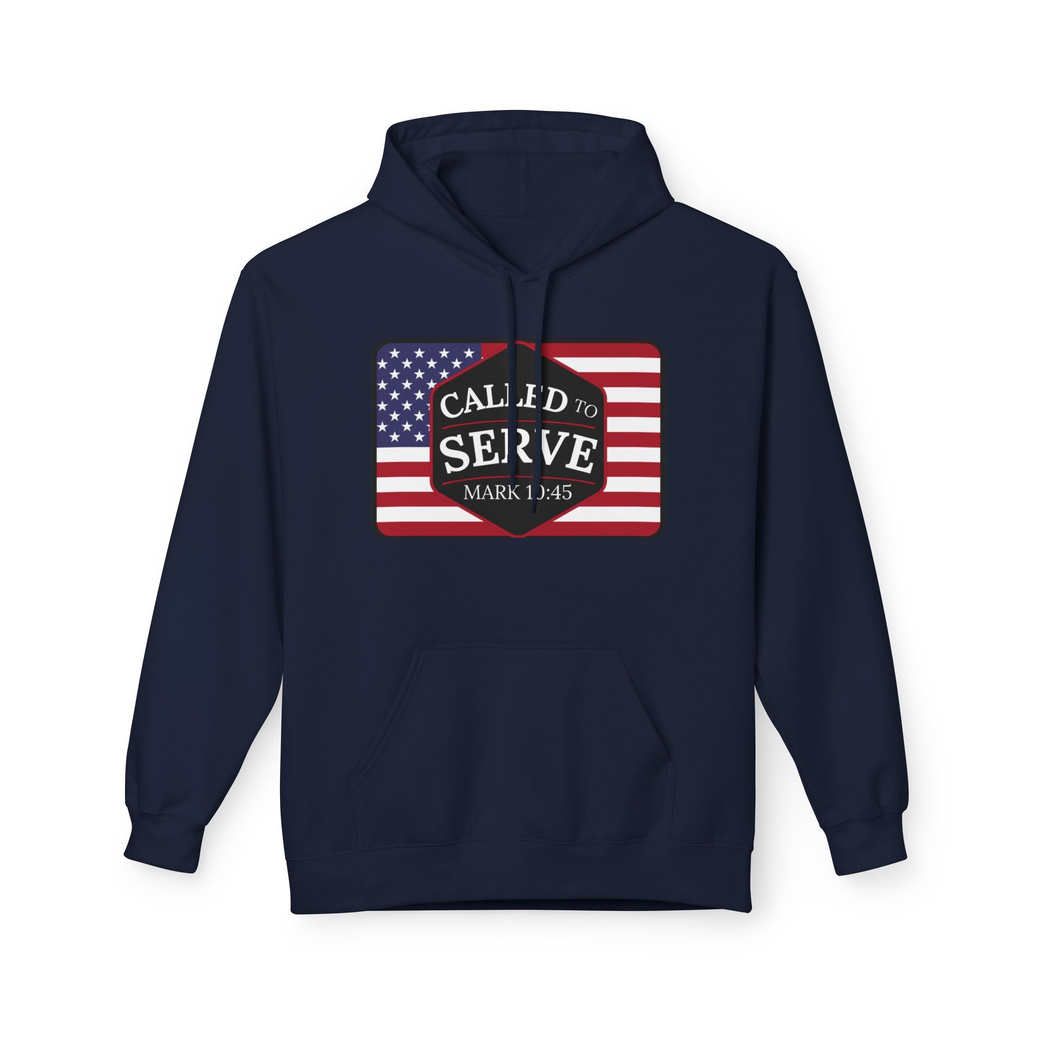 Patriotic Serve Hoodie - Unisex Midweight Fleece, Gift for Veterans, 4th of July Apparel, Inspirational Hoodie, Army Spirit Wear