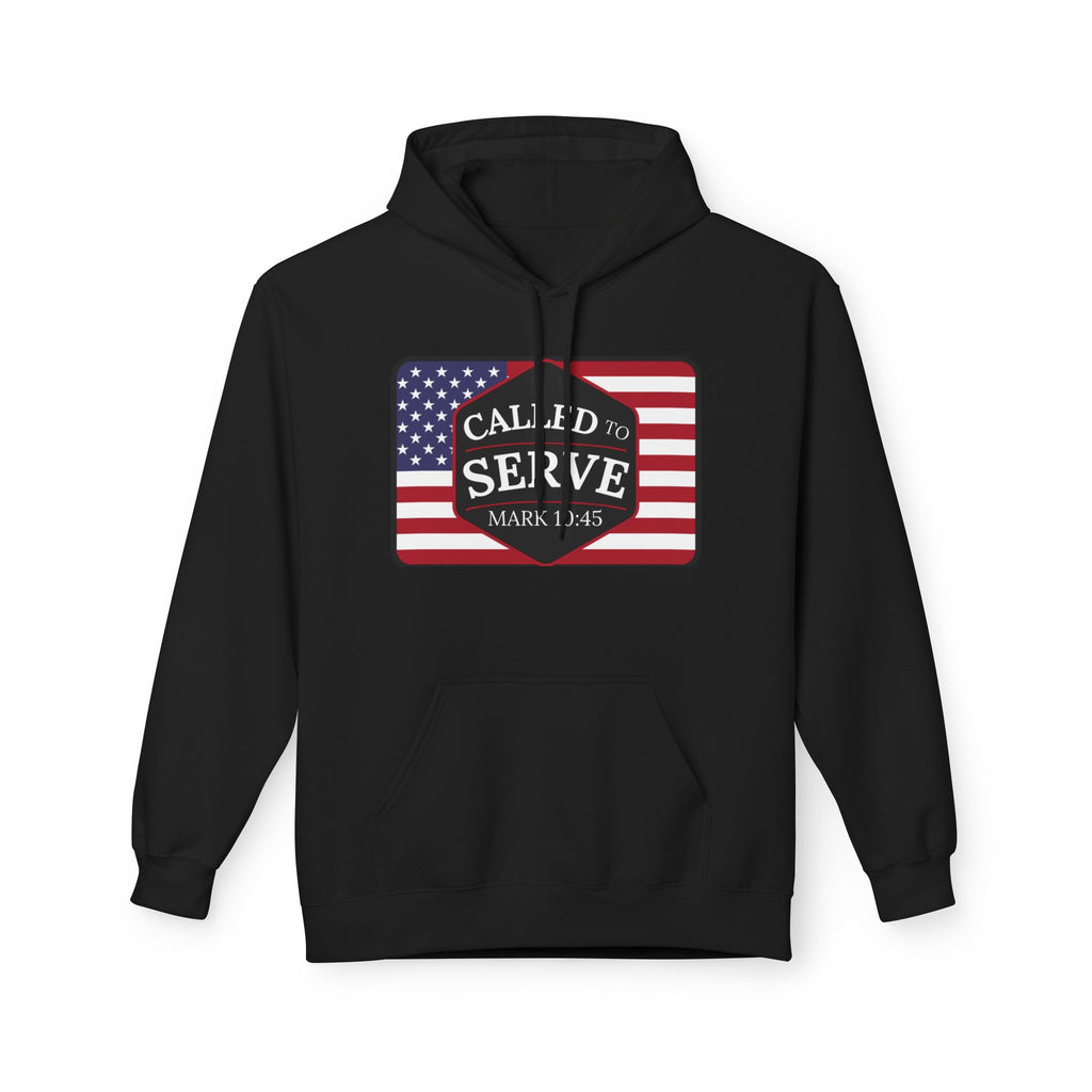 Patriotic Serve Hoodie - Unisex Midweight Fleece, Gift for Veterans, 4th of July Apparel, Inspirational Hoodie, Army Spirit Wear