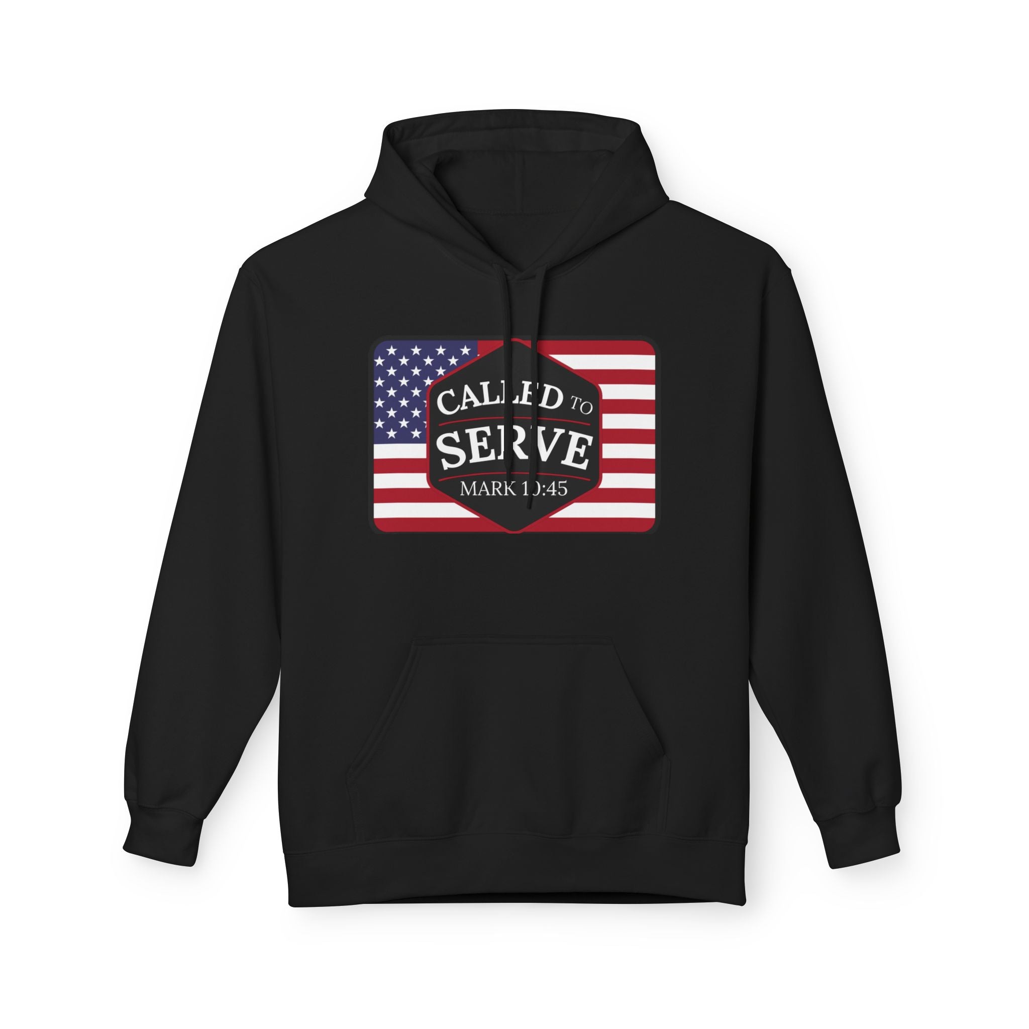 Patriotic Serve Hoodie - Unisex Midweight Fleece, Gift for Veterans, 4th of July Apparel, Inspirational Hoodie, Army Spirit Wear