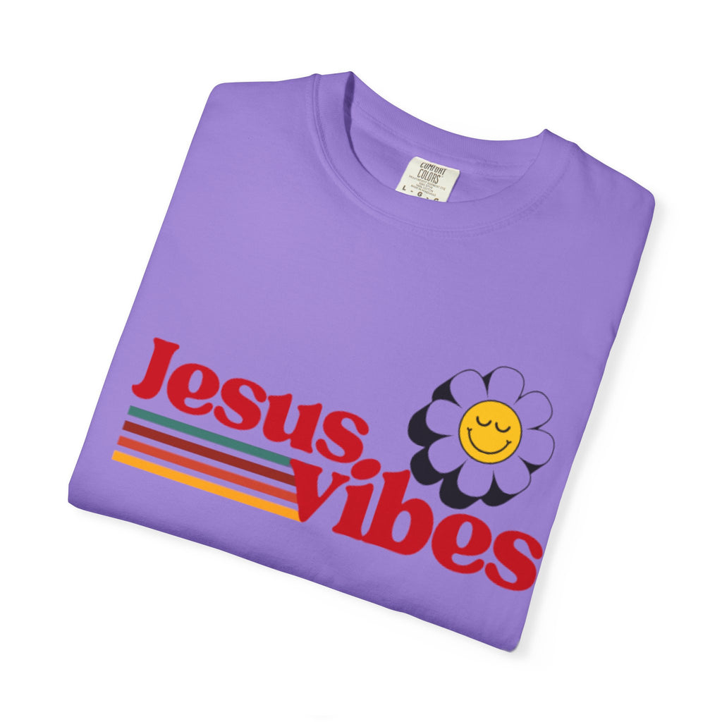 Jesus Vibes T-Shirt – Unisex Garment-Dyed Faith Tee, Christian Summer Shirt, Retro Humor Gift