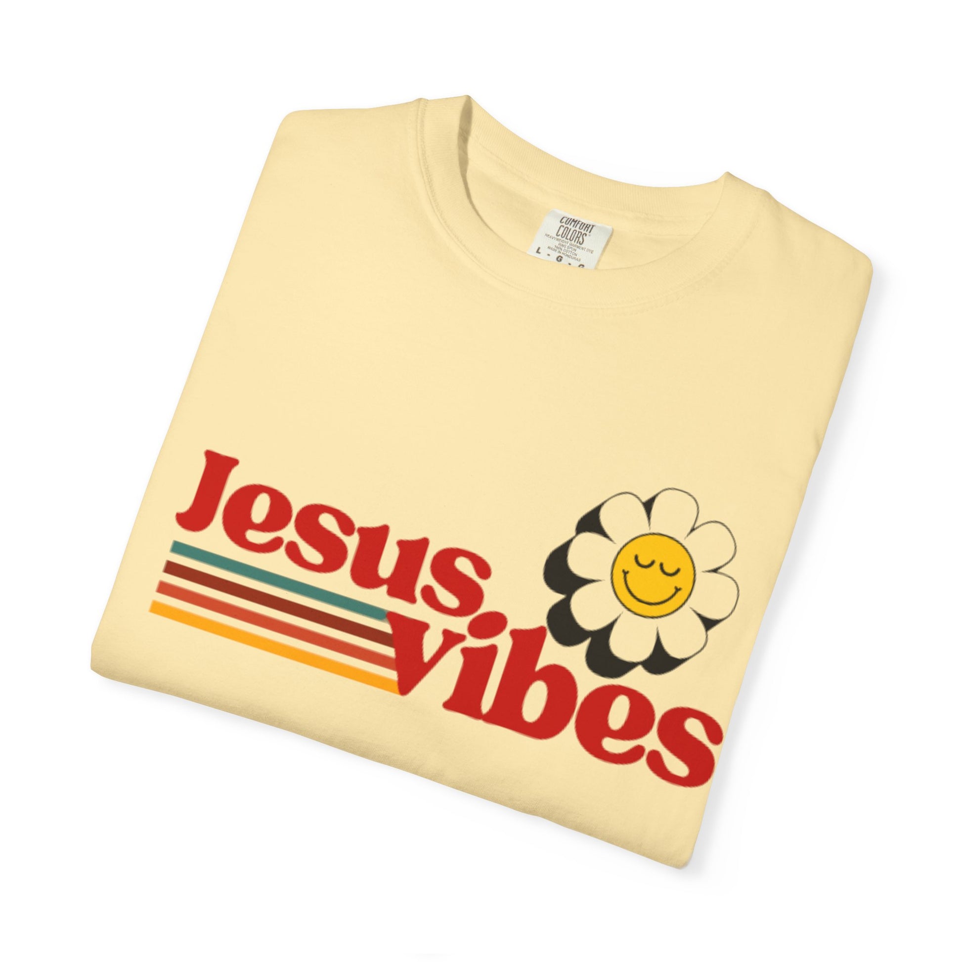 Jesus Vibes T-Shirt – Unisex Garment-Dyed Faith Tee, Christian Summer Shirt, Retro Humor Gift