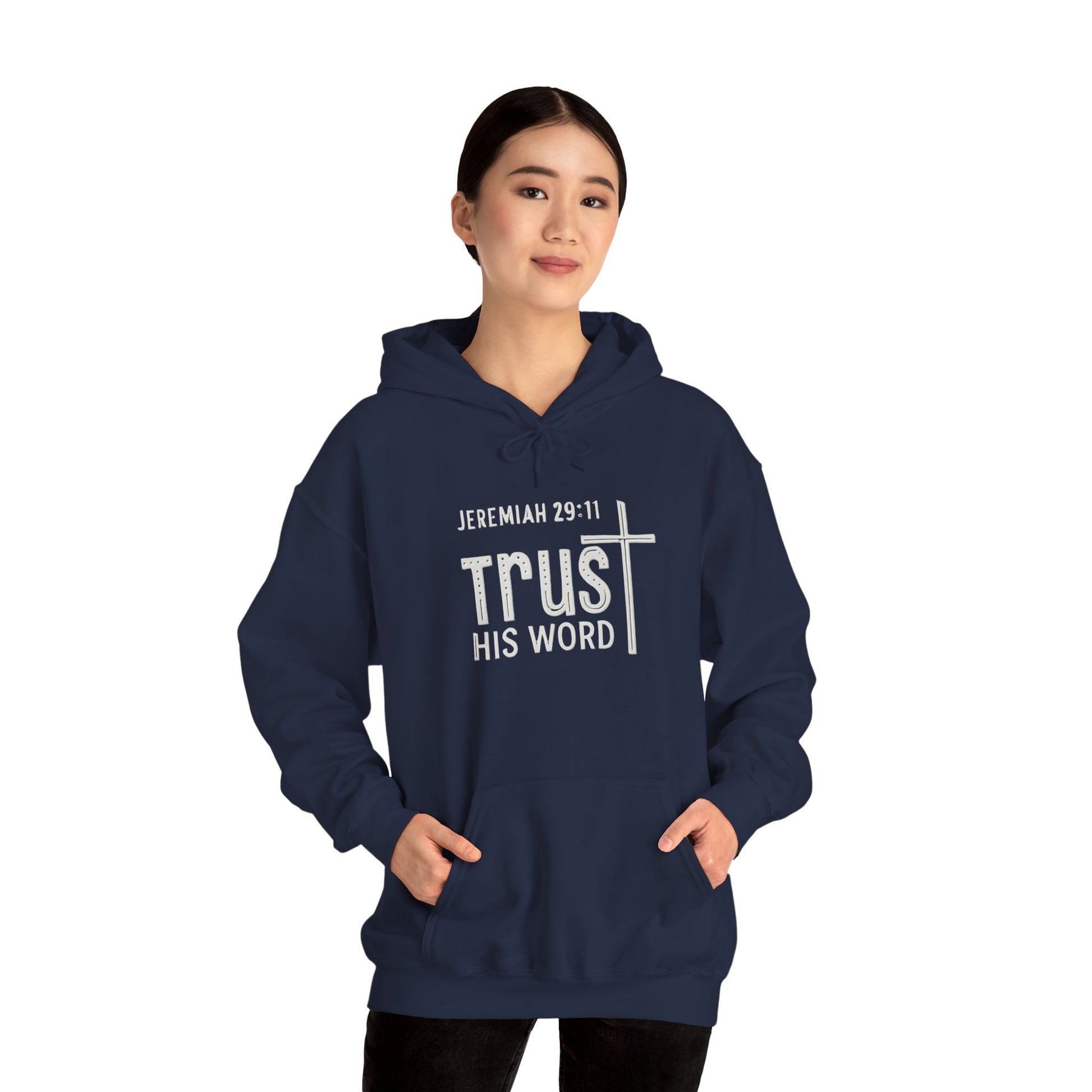 Trust His Words Hoodie – Unisex Christian Faith Sweatshirt