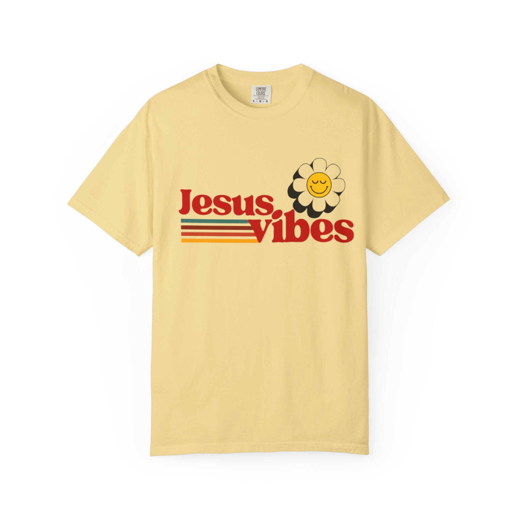 Jesus Vibes T-Shirt – Unisex Garment-Dyed Faith Tee, Christian Summer Shirt, Retro Humor Gift